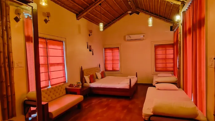 Bedroom at Singh Estate resort near Tadoba