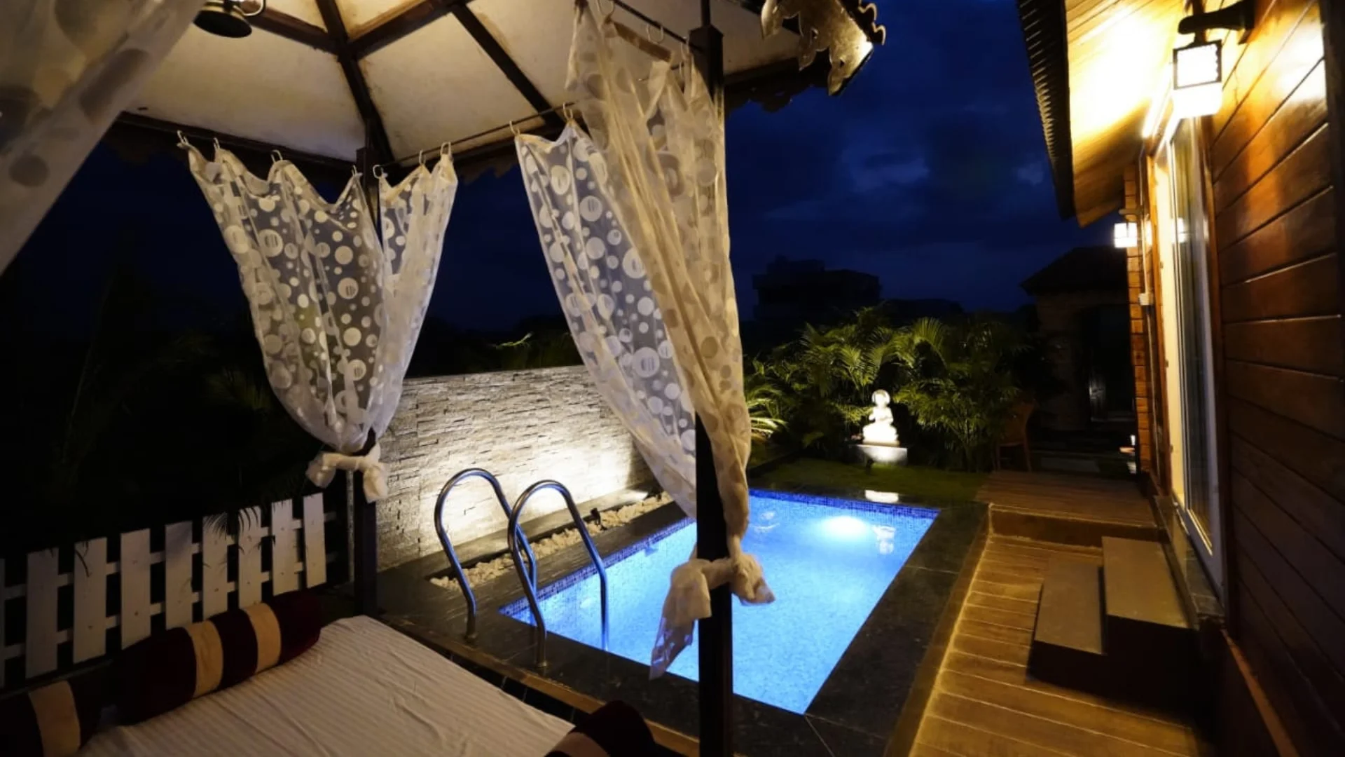 Deluxe Room featuring an indoor swimming pool at Pine Luxury Cottage, Zeal Resort Tadoba